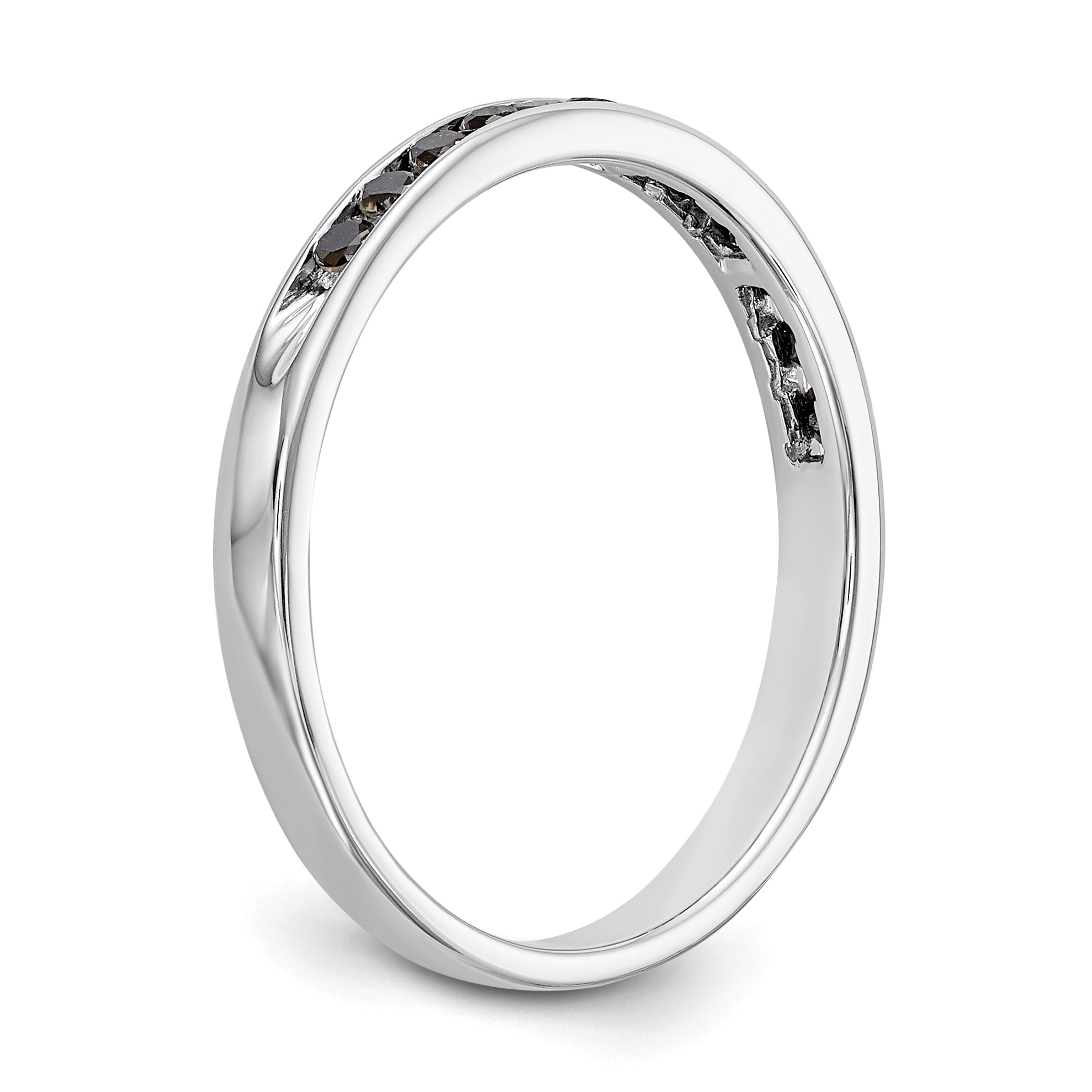 14K White Gold 1/4 carat Black Diamond Complete Channel Band