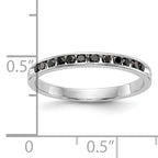 14K White Gold 1/4 carat Black Diamond Complete Channel Band