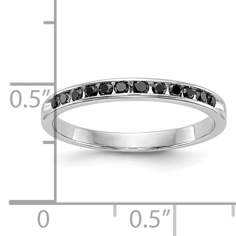 14K White Gold 1/4 carat Black Diamond Complete Channel Band