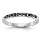 14K White Gold 1/4 carat Black Diamond Complete Channel Band