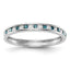 14K White Gold 1/4 carat Blue and White Diamond Complete Channel Band