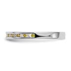 14k White Gold Yellow & White Diamond Band