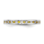 14k White Gold Yellow & White Diamond Band