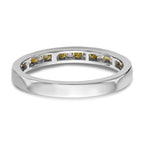 14k White Gold Yellow & White Diamond Band