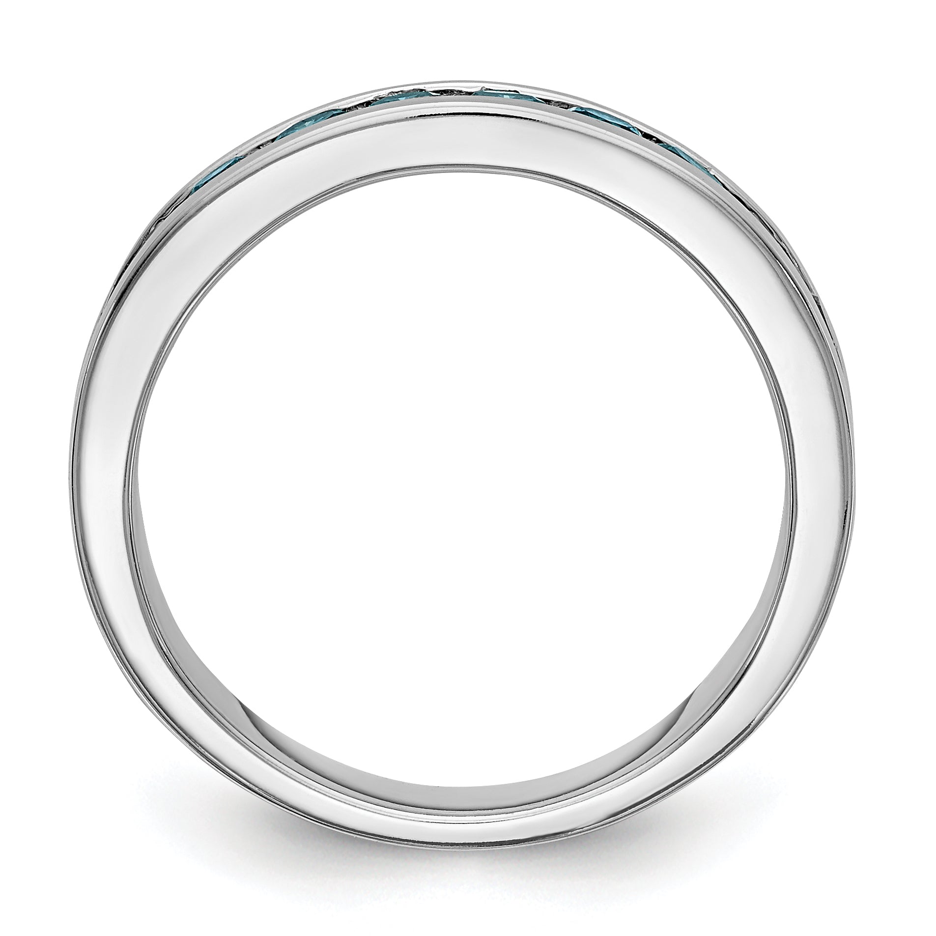 14k White Gold 3/4 carat Blue Diamond Complete Channel Band Secondary image