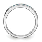 14k White Gold 3/4 carat Blue Diamond Complete Channel Band