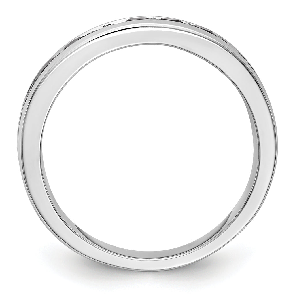 14K White Gold 3/4 carat Black Diamond Complete Channel Band