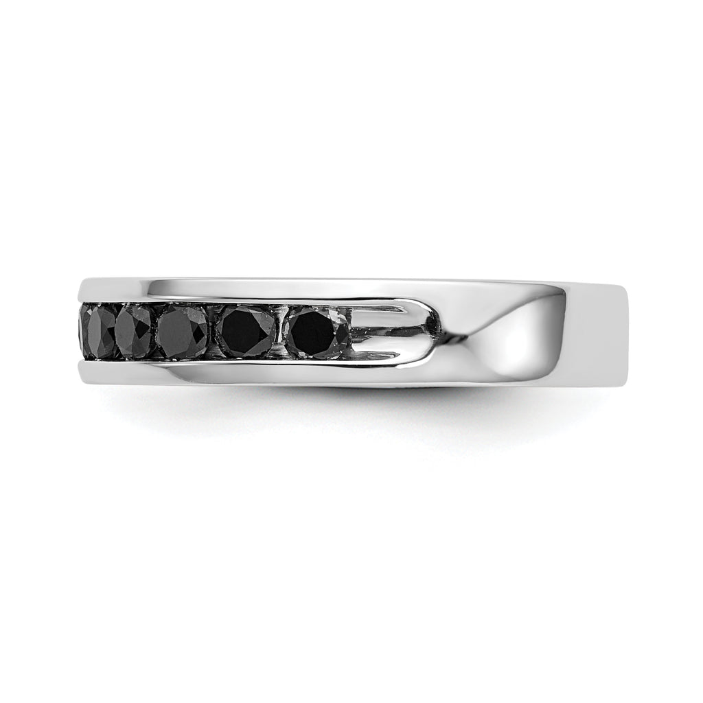 14K White Gold 3/4 carat Black Diamond Complete Channel Band