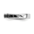 14K White Gold 3/4 carat Black Diamond Complete Channel Band