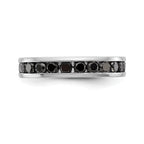 14K White Gold 3/4 carat Black Diamond Complete Channel Band