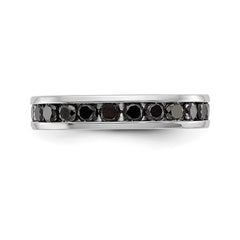 14K White Gold Black Diamond Band - 7