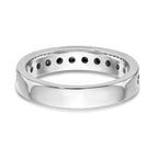 14K White Gold 3/4 carat Black Diamond Complete Channel Band