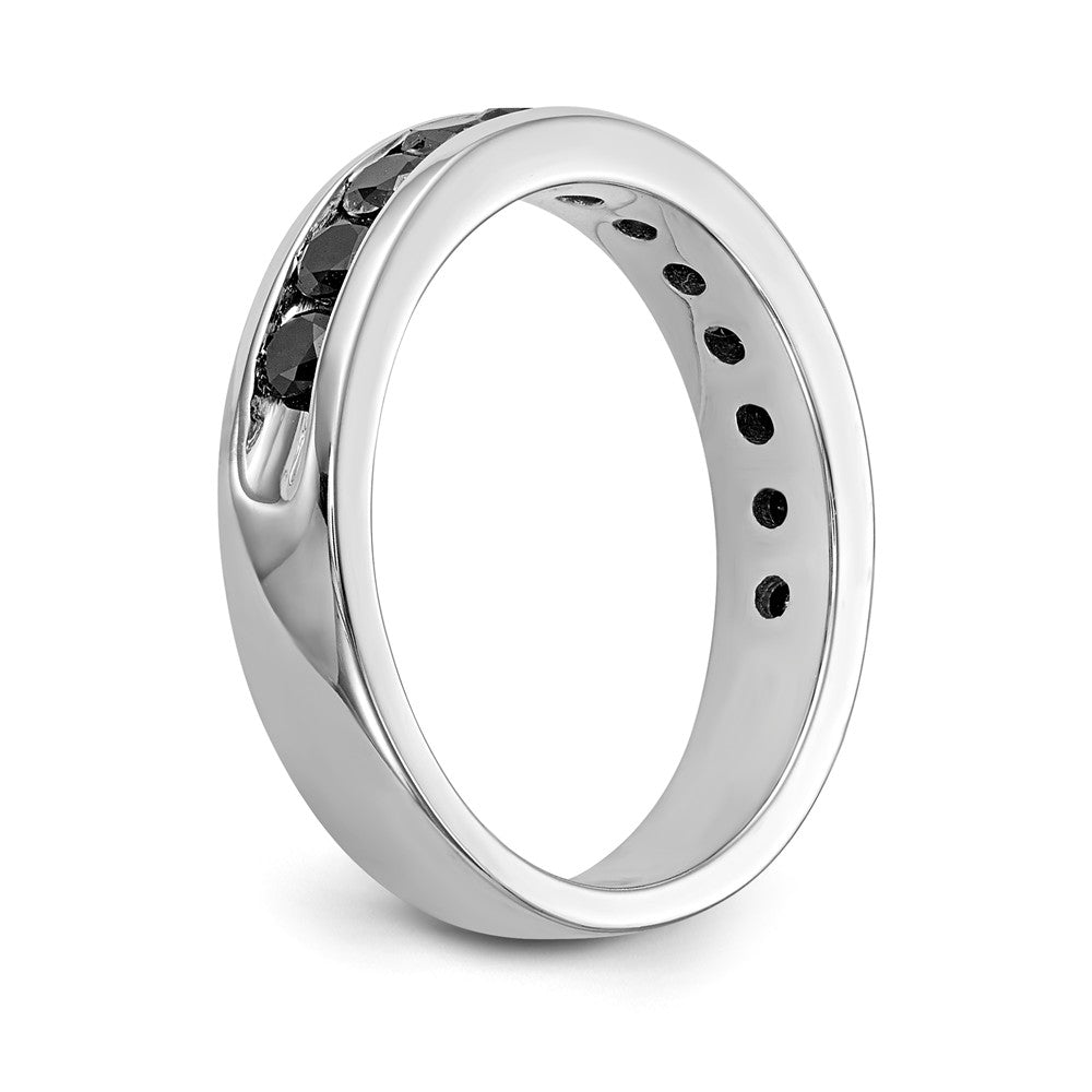 14K White Gold Black Diamond Band - 7