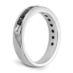 14K White Gold 3/4 carat Black Diamond Complete Channel Band