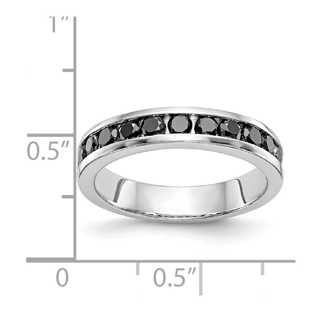14K White Gold Black Diamond Band