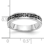 14K White Gold 3/4 carat Black Diamond Complete Channel Band