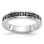 14K White Gold 3/4 carat Black Diamond Complete Channel Band