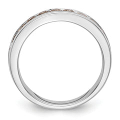 14K White Gold Champagne Diamond Band - 7