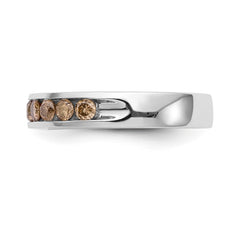 14K White Gold Champagne Diamond Band - 7