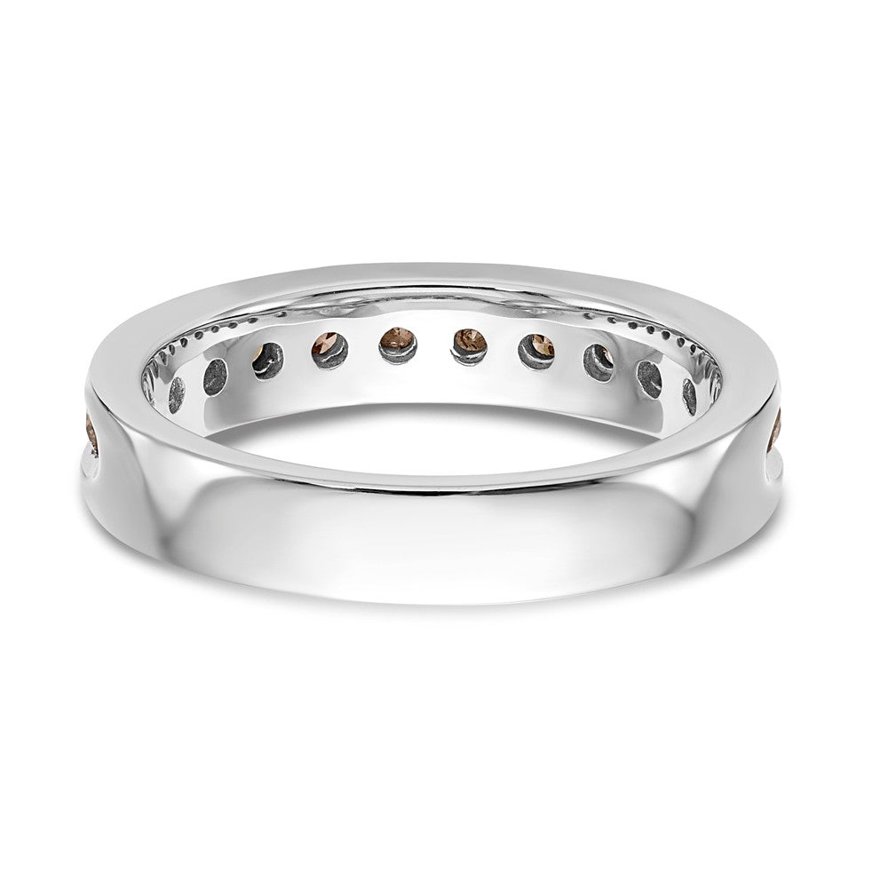 14K White Gold Champagne Diamond Band - 7