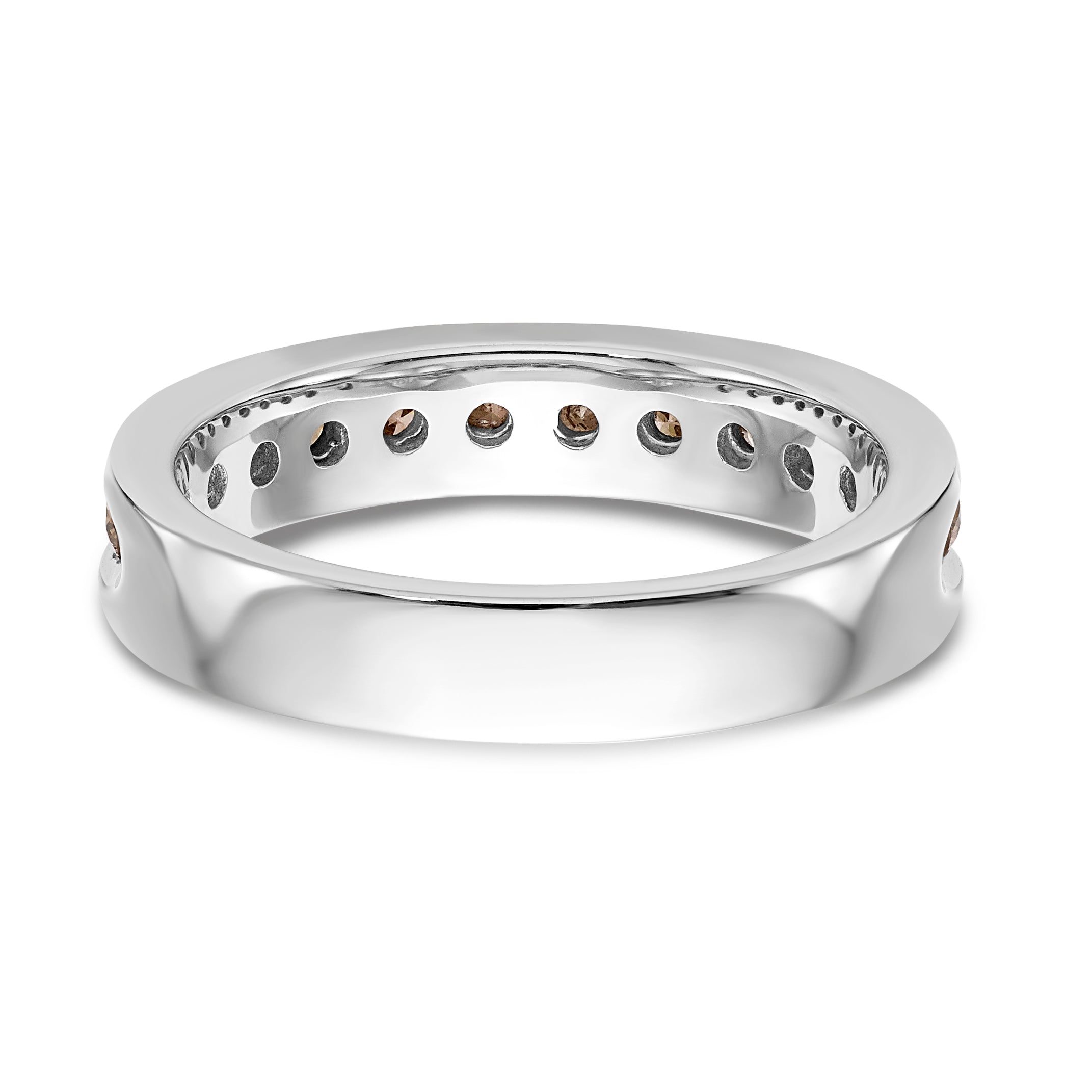 14k White Gold Champagne Diamond Band
