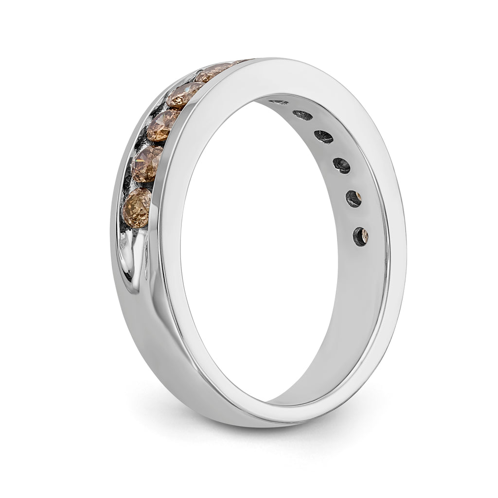 14k White Gold Champagne Diamond Band