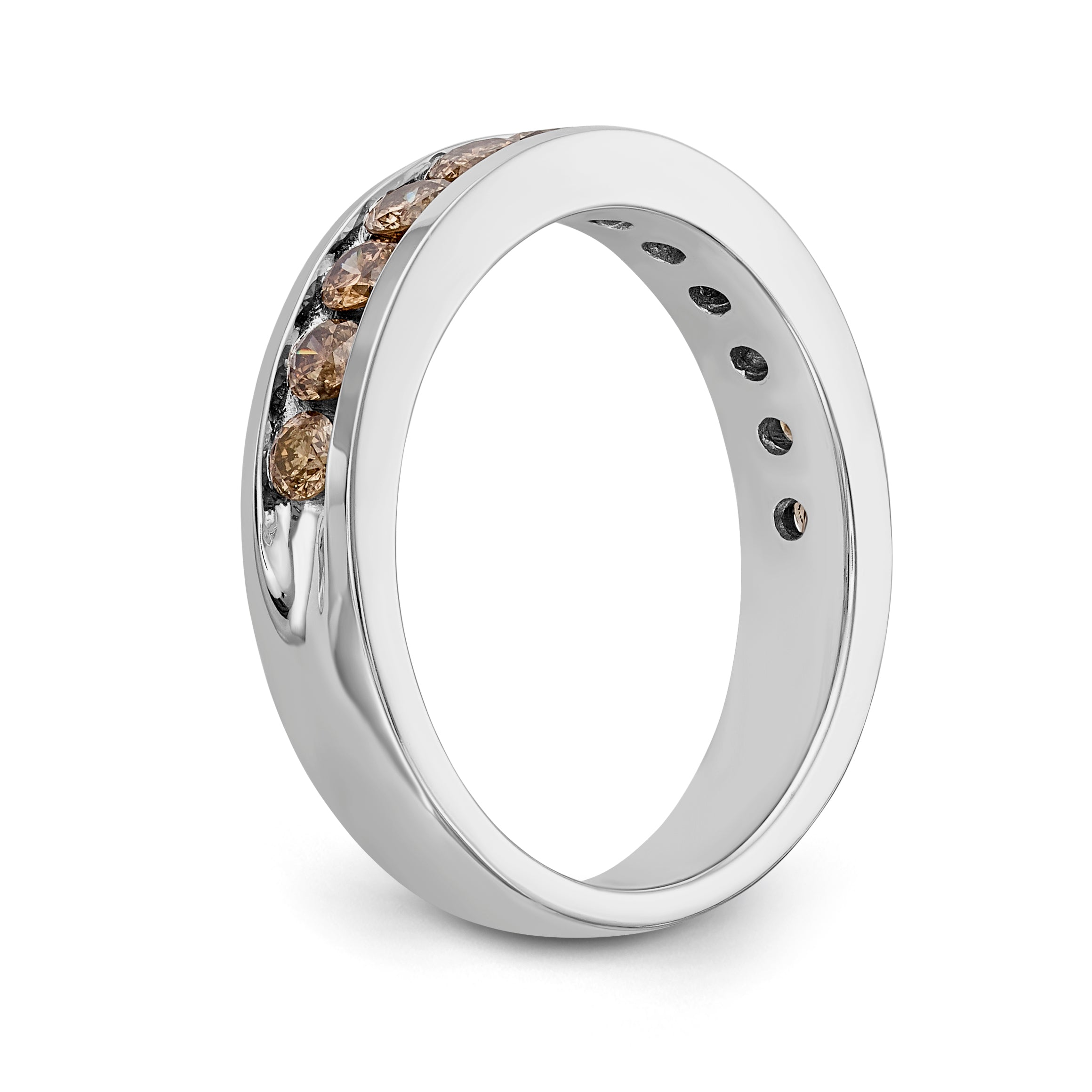 14k White Gold Champagne Diamond Band