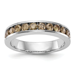 14K White Gold Champagne Diamond Band - 7