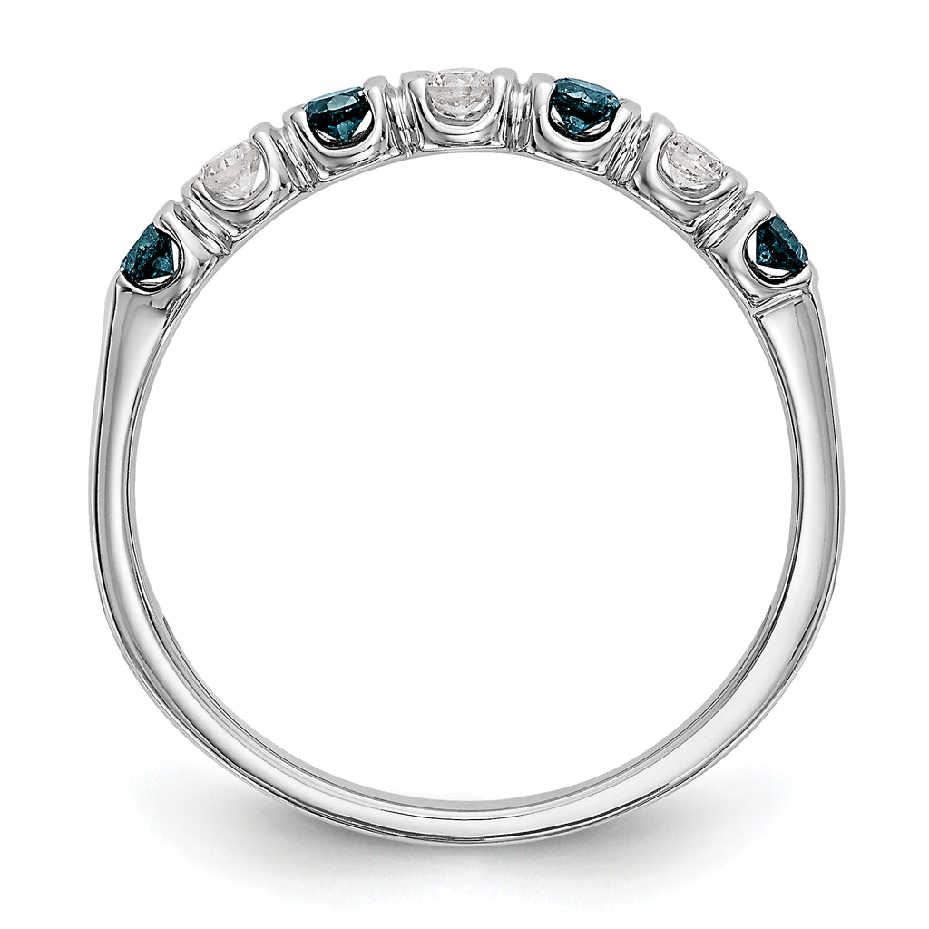 14k White Gold Blue & White Diamond Band