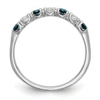 14k White Gold Blue & White Diamond Band