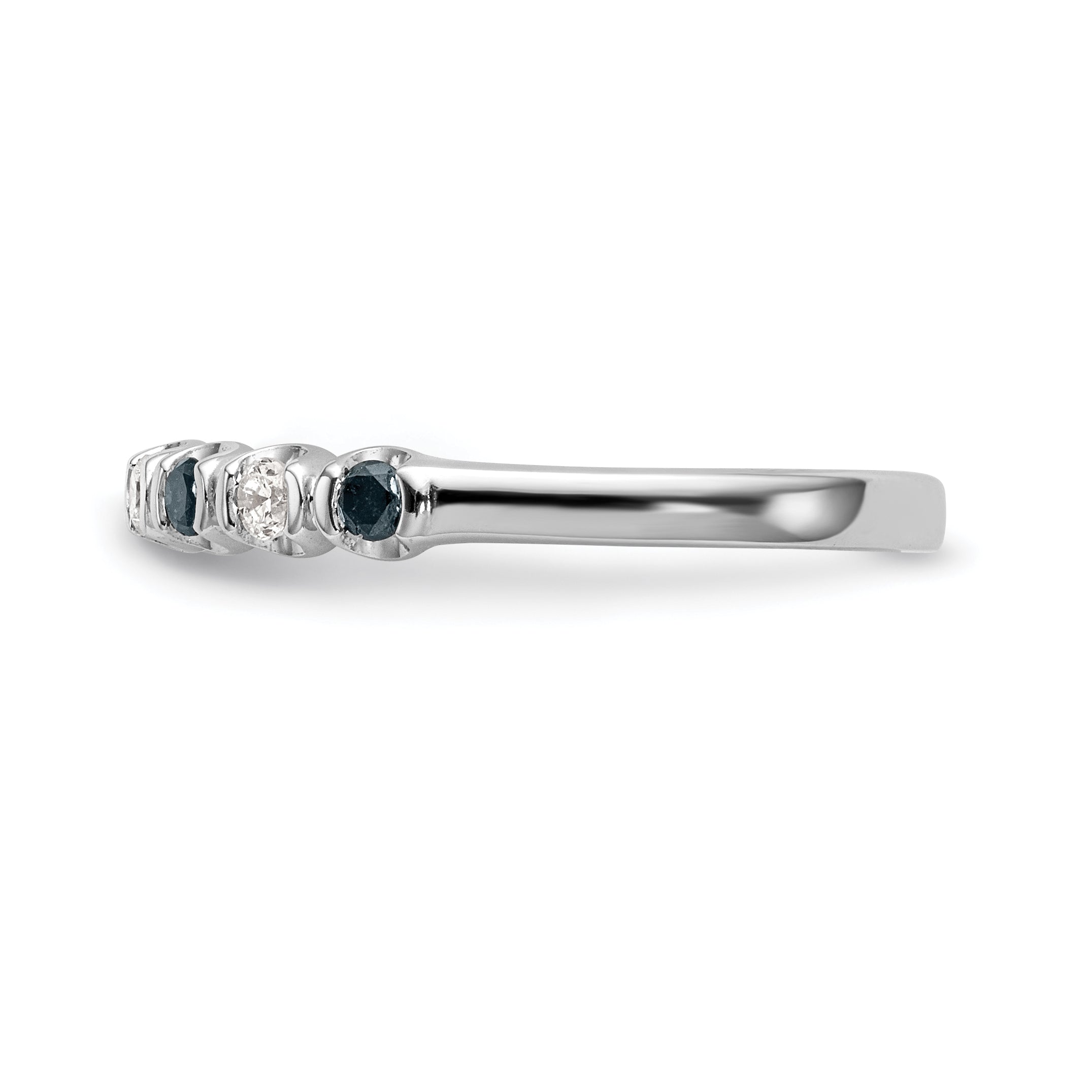 14k White Gold Blue & White Diamond Band