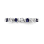 14k White Gold Blue & White Diamond Band