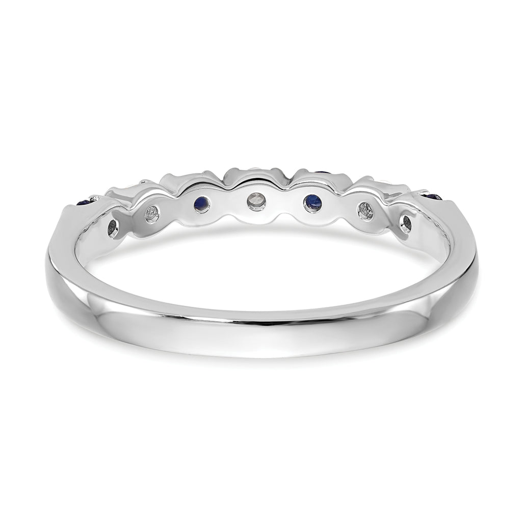 14k White Gold Blue & White Diamond Band