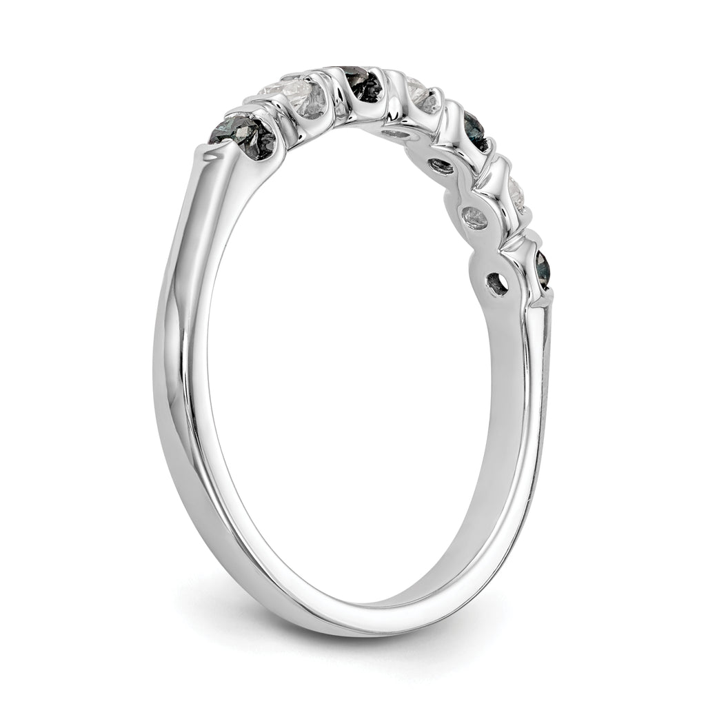 14k White Gold Blue & White Diamond Band