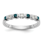14k White Gold Blue & White Diamond Band