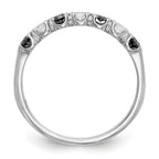 14K White Gold Black & White Diamond Band