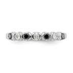14K White Gold Black & White Diamond Band