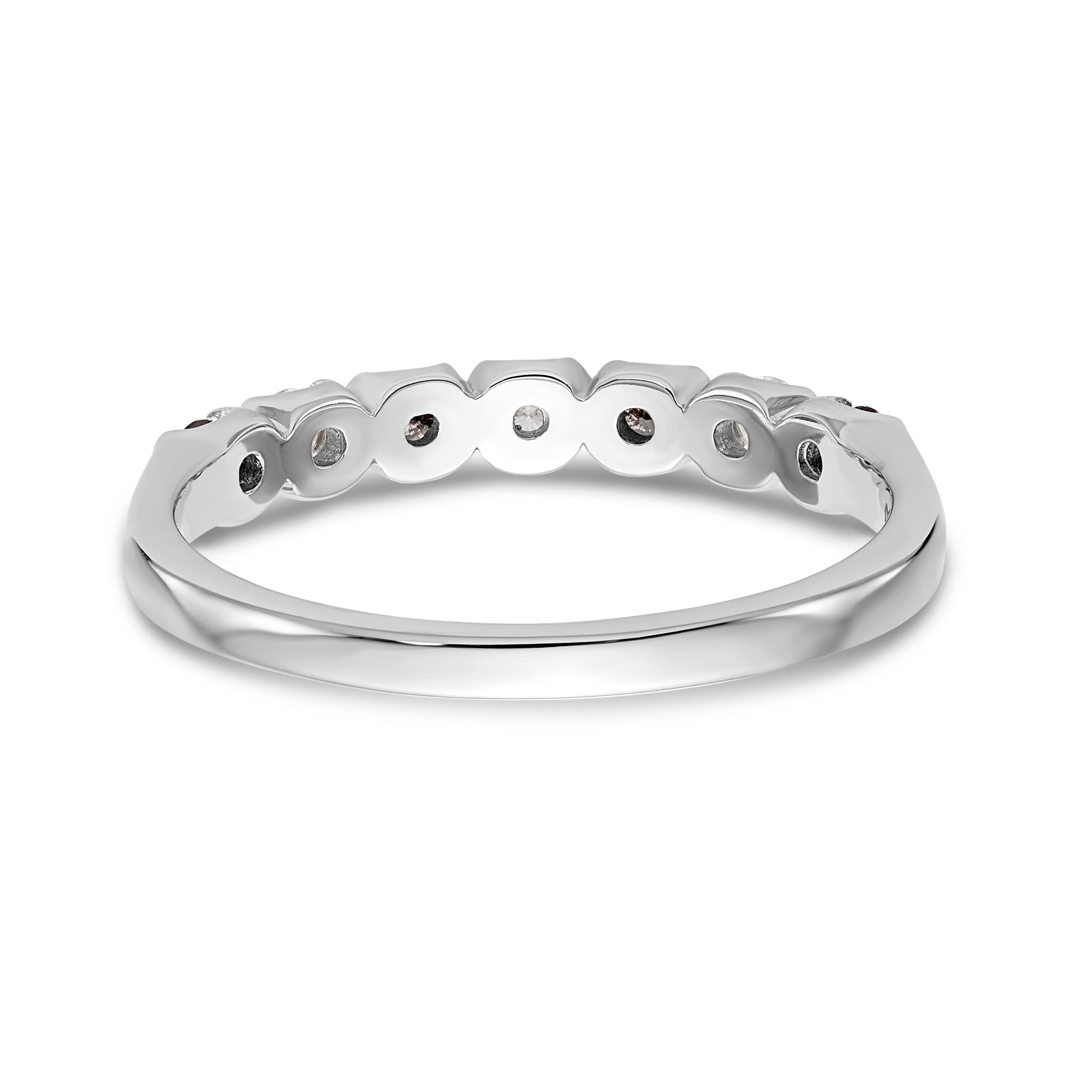 14K White Gold Black & White Diamond Band - 7