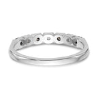 14K White Gold Black & White Diamond Band