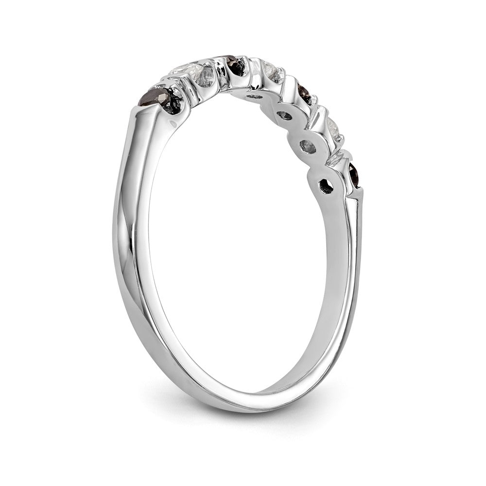 14K White Gold Black & White Diamond Band - 7