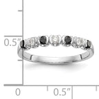 14K White Gold Black & White Diamond Band