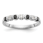 14K White Gold Black & White Diamond Band