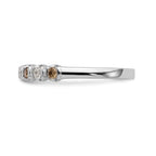 14k White Gold Champagne & White Diamond Band