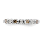 14k White Gold Champagne & White Diamond Band
