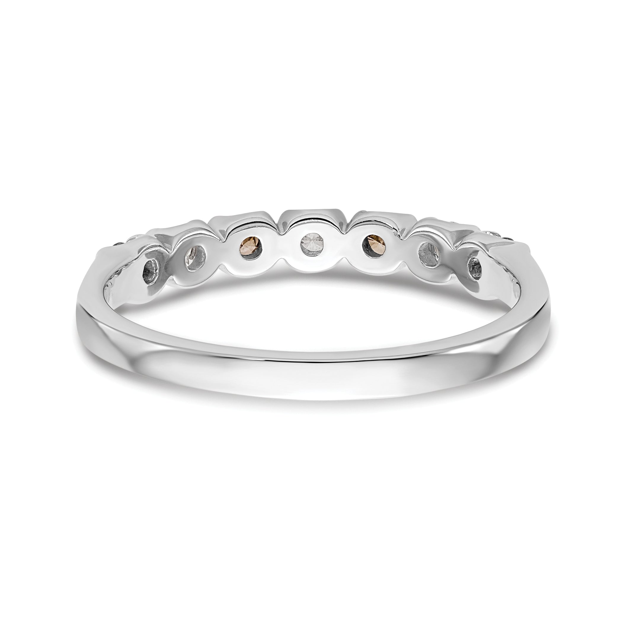 14k White Gold Champagne & White Diamond Band