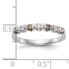 14k White Gold Champagne & White Diamond Band
