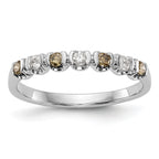 14k White Gold Champagne & White Diamond Band
