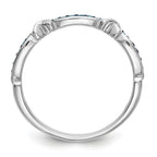 14k White Gold X-Design 1/10 carat Blue Diamond Complete Band