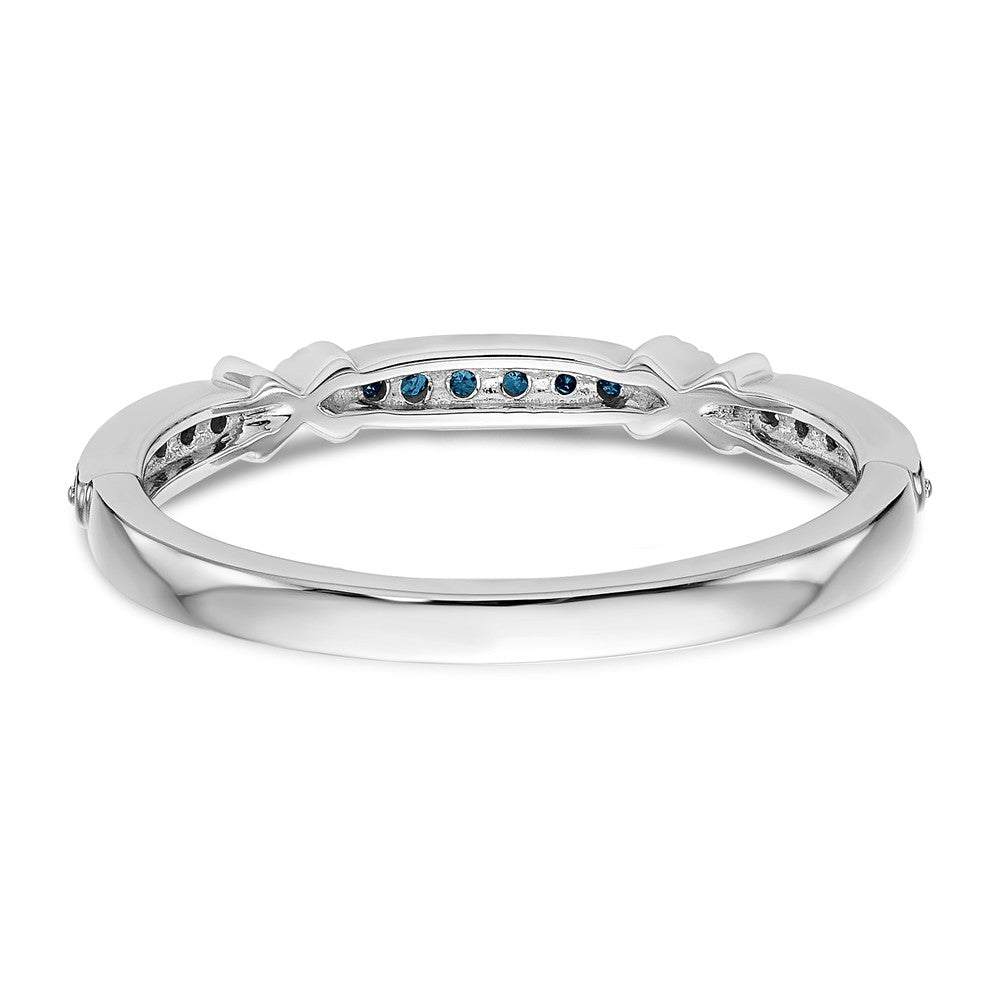 14K White Gold Blue Diamond Band
