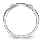 14k White Gold X-Design 1/10 carat Black Diamond Complete Band
